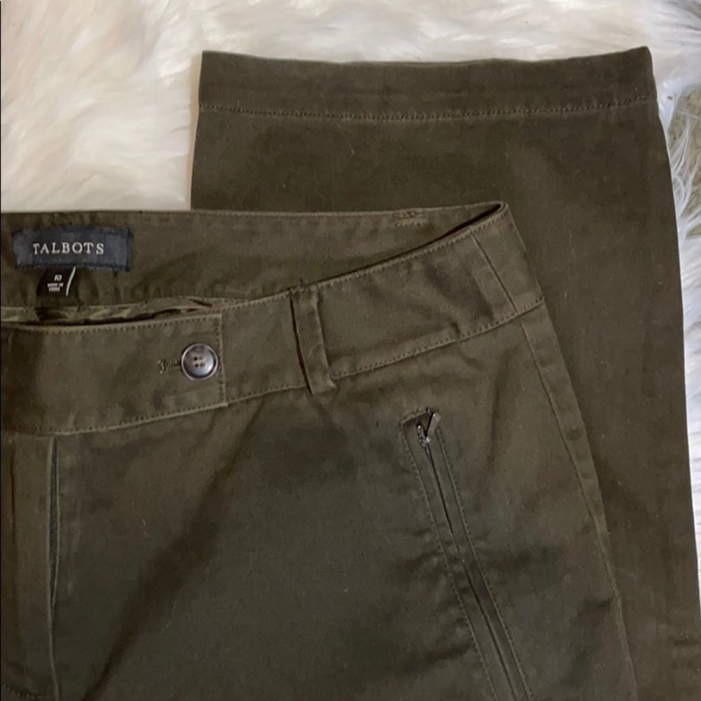Talbots Cotton Flat Front Pants Slacks Trousers Zippered Pockets Size 10 - Picture 8 of 16